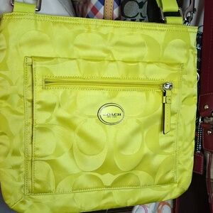 EUC COACH YELLOW NYLON CROSSBODY